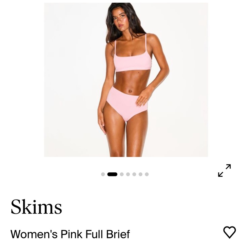 Skims NWT women’s cotton jersey full brief size S “barely pink” - Picture 2 of 4
